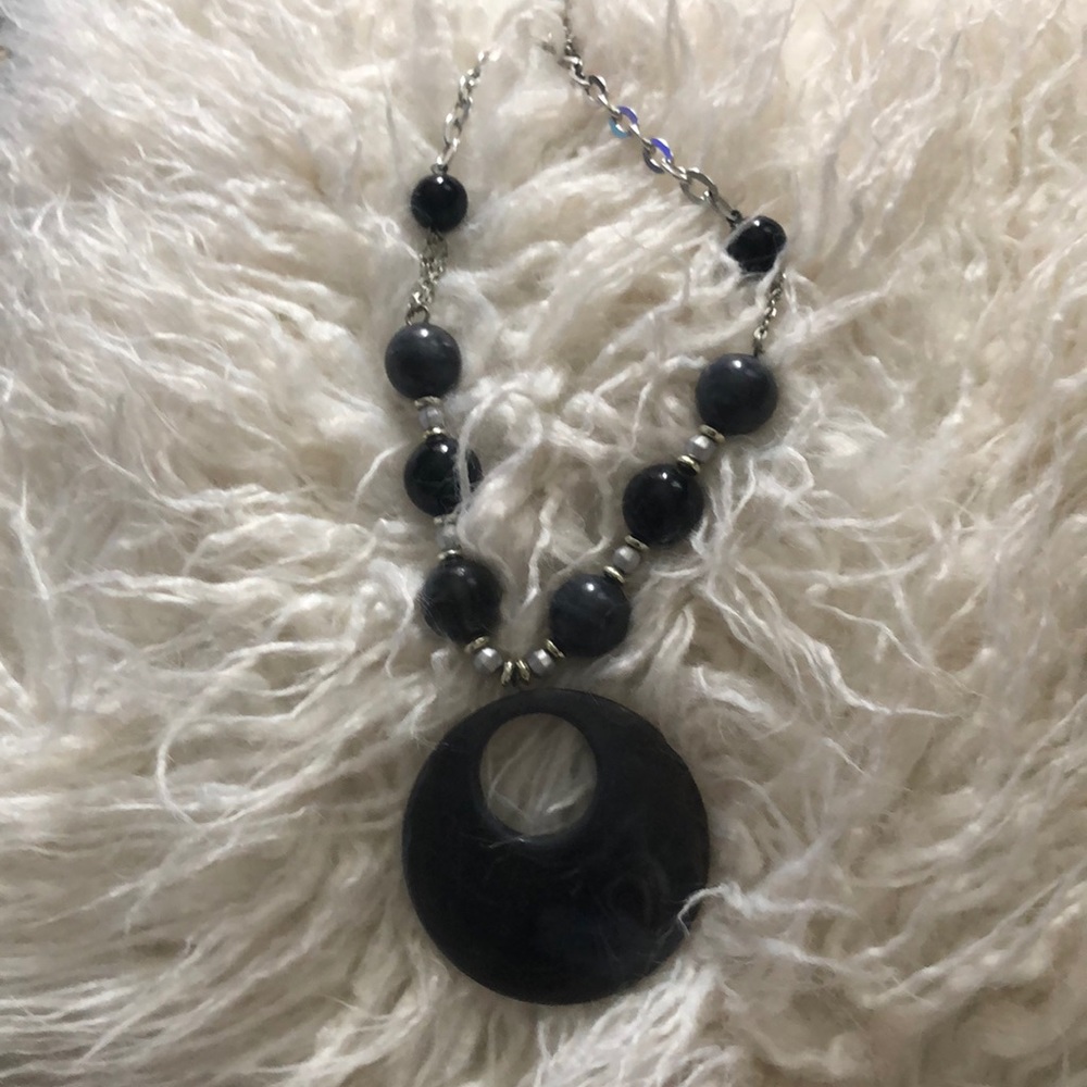 Black and silver necklace
